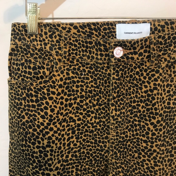 Current/Elliott Stiletto High-Rise Leopard Jeans - Picture 2 of 8